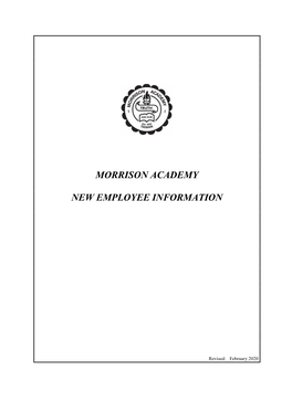 Morrison Academy New Employee Information