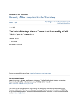 The Surficial Geologic Maps of Connecticut Illustrated by a Field Trip in Central Connecticut