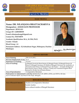 Dr. Nilanjana Bhattacharyya