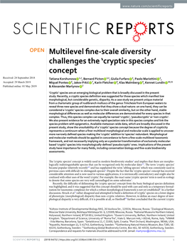 Multilevel Fine-Scale Diversity Challenges the 'Cryptic Species