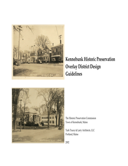 Kennebunk Historic Preservation Overlay District Design Guidelines