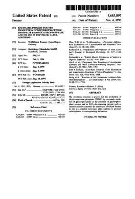 United States Patent 19 11 Patent Number: 5,683,897 Fessner 45 Date of Patent: Nov