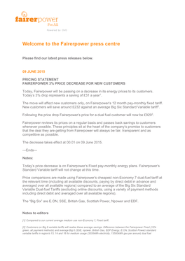 Welcome to the Fairerpower Press Centre