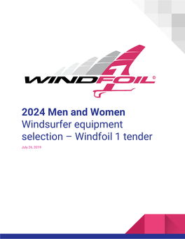 2024 Men and Women Windsurfer Equipment Selection – Windfoil 1 Tender