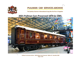 Pullman Car Services-Archive