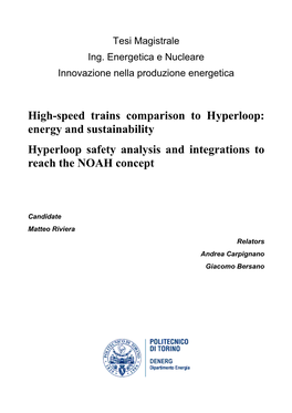 Hyperloop Integration to Reach the NOAH Concept