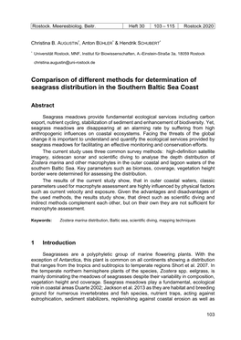 Comparison of Different Methods for Determination of Seagrass Distribution in the Southern Baltic Sea Coast