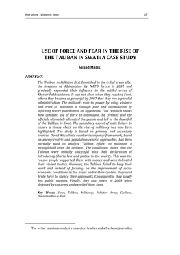 2. Rise of the Taliban in Swat 25 Packing up for Their Own Good, the Taliban Erected a Virtual Barrier in the Transmission of Unbiased Information to the Region