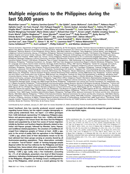 Multiple Migrations to the Philippines During the Last 50,000 Years