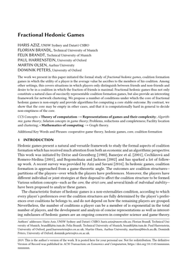 Fractional Hedonic Games