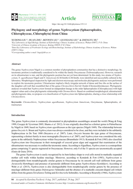 Sphaeropleales, Chlorophyceae, Chlorophyta) from China