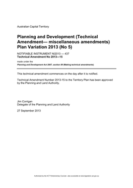 Plan Variation 2013 (No 5)