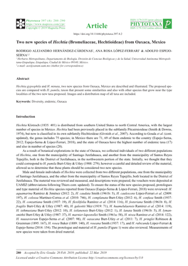 Two New Species of Hechtia (Bromeliaceae, Hechtioideae) from Oaxaca, Mexico