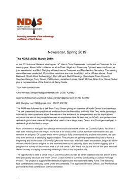 Newsletter, Spring 2019