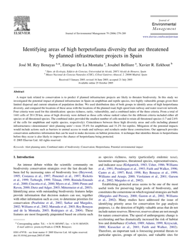 Identifying Areas of High Herpetofauna Diversity That Are Threatened by Planned Infrastructure Projects in Spain