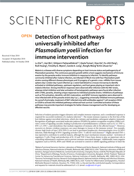 Detection of Host Pathways Universally Inhibited After Plasmodium Yoelii