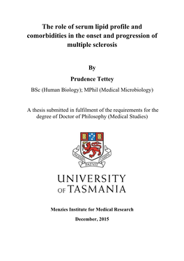 The Role of Serum Lipid Profile and Comorbidities in the Onset and Progression of Multiple Sclerosis