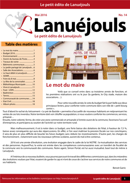 Bulletin Municipal N°14 Mai 2016