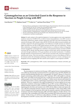 Cytomegalovirus As an Uninvited Guest in the Response to Vaccines in People Living with HIV