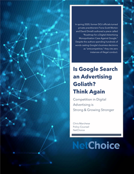 Is Google Search an Advertising Goliath? Think Again Competition in Digital Advertising Is Strong & Growing Stronger