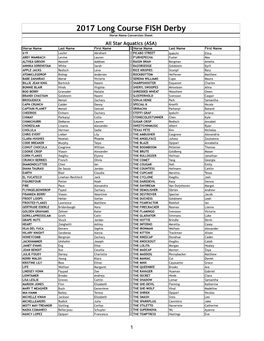 2017 Horse Name Cheat Sheet