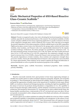 Elastic Mechanical Properties of 45S5-Based Bioactive Glass