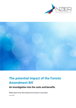 Report on the Potential Impact of the Forest Amendment Bill (NZIER)