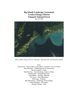Big Islands Landscape Assessment Cordova Ranger District Chugach National Forest June 20, 2005