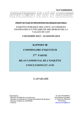 Rapport Par Commune LAPARADE