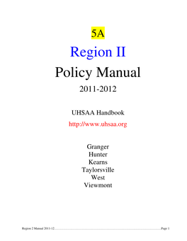 Region II Policy Manual 2011-2012