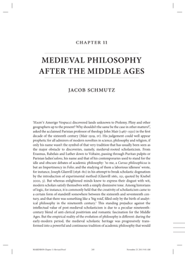 Medieval Philosophy After the Middle Ages