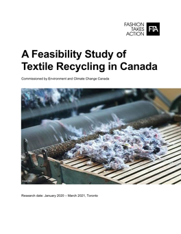 A Feasibility Study of Textile Recycling in Canada