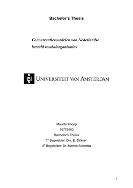 Bachelor's Thesis Concurrentievoordelen Van