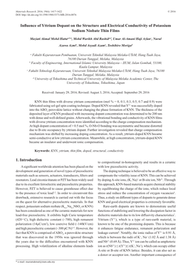 Influence of Yttrium Dopant on the Structure and Electrical Conductivity of Potassium Sodium Niobate Thin Films 1. Introduction