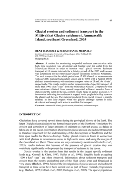 Glacial Erosion and Sediment Transport in the Mittivakkat Glacier Catchment, Ammassalik Island, Southeast Greenland, 2005