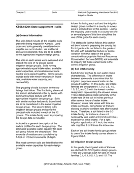 Chapter 2 Soils National Engineering Handbook Part 652 Irrigation Guide