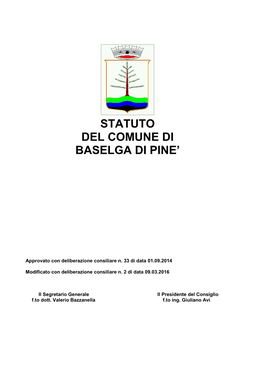 Statuto Del Comune Di Baselga Di Pine’