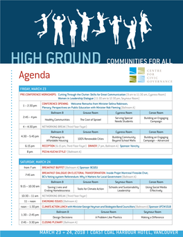 HIGH GROUND COMMUNITIES for ALL Agenda