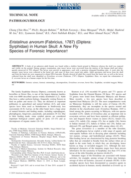 Eristalinus Arvorum (Fabricius, 1787) (Diptera: Syrphidae) in Human Skull: a New Fly Species of Forensic Importance†