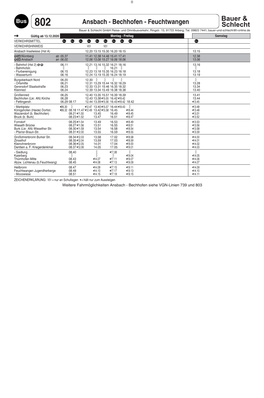 Ansbach - Bechhofen - Feuchtwangen Bauer & 802 Schlecht Bauer & Schlecht Gmbh Reise- Und Omnibusverkehr; Ringstr