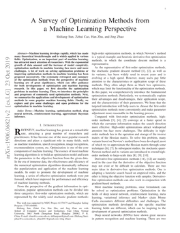 A Survey of Optimization Methods from a Machine Learning Perspective