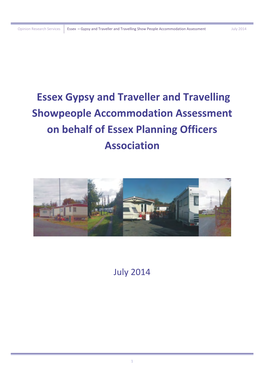 Essex Gypsy, Traveller and Travelling Showpeople Accommodation Assessment (GTAA) COUNCIL OFFICERS / ELECTED MEMBERS / WIDER STAKEHOLDERS