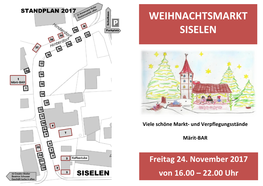 Weihnachtsmarkt Siselen – Aussteller 2017