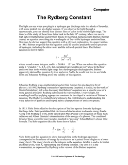 The Rydberg Constant