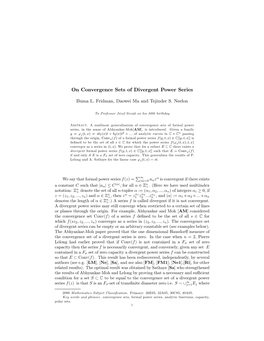 On Convergence Sets of Divergent Power Series