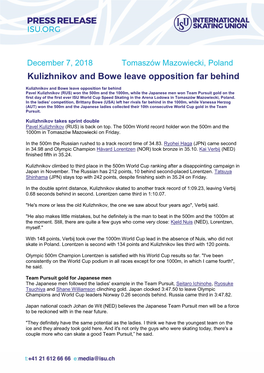 Kulizhnikov and Bowe Leave Opposition Far Behind
