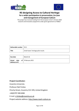 D5.5 Small Towns' Heritage Pilot Results