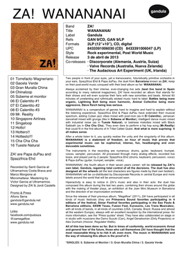 Za-WANANANAI Press Sheet
