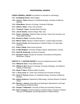 List of ASM Award Recipients