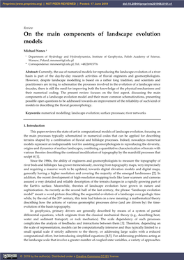 On the Main Components of Landscape Evolution Models